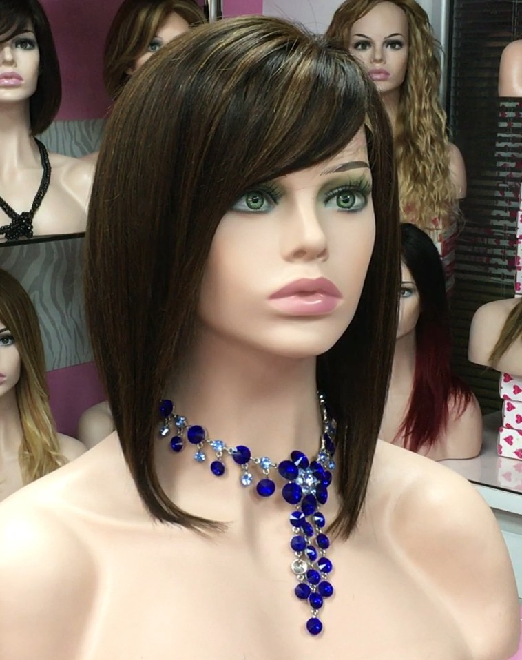 Peluca natural mod MELANIA medio TUL FRONTAL color 2h5