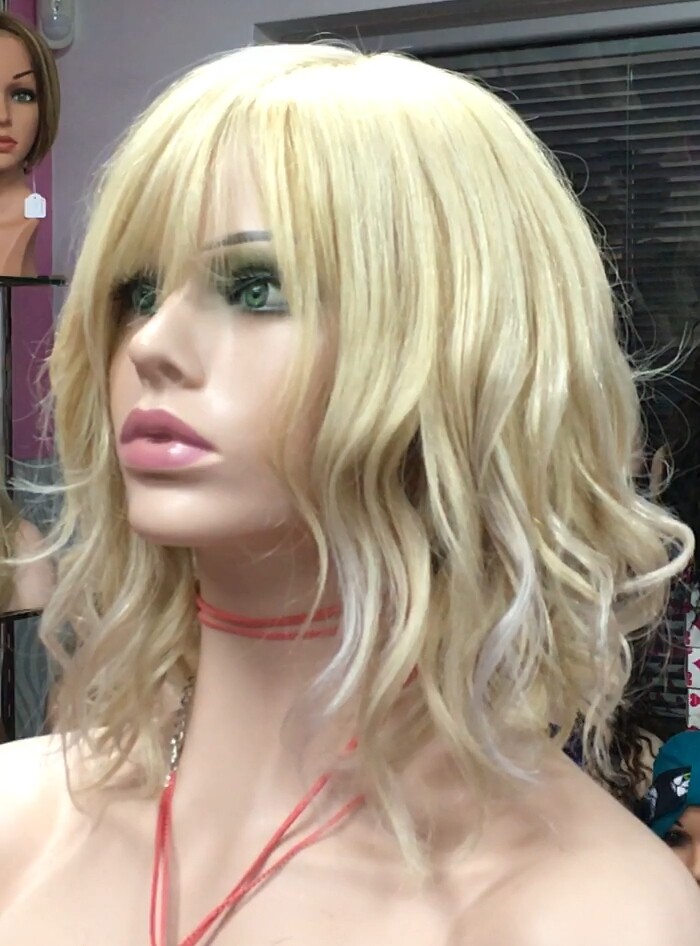 Peluca natural MELANIA ONDAS color 613b confeccionada a maquina