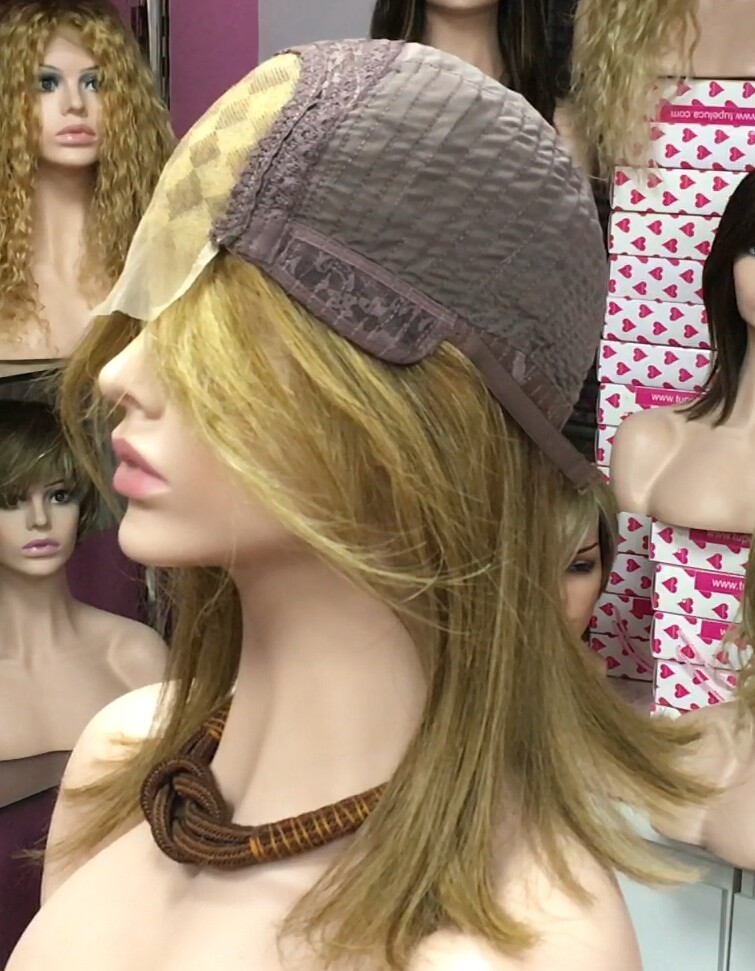 Peluca natural Melisa color 10H27-TOP de tul transparente efecto piel