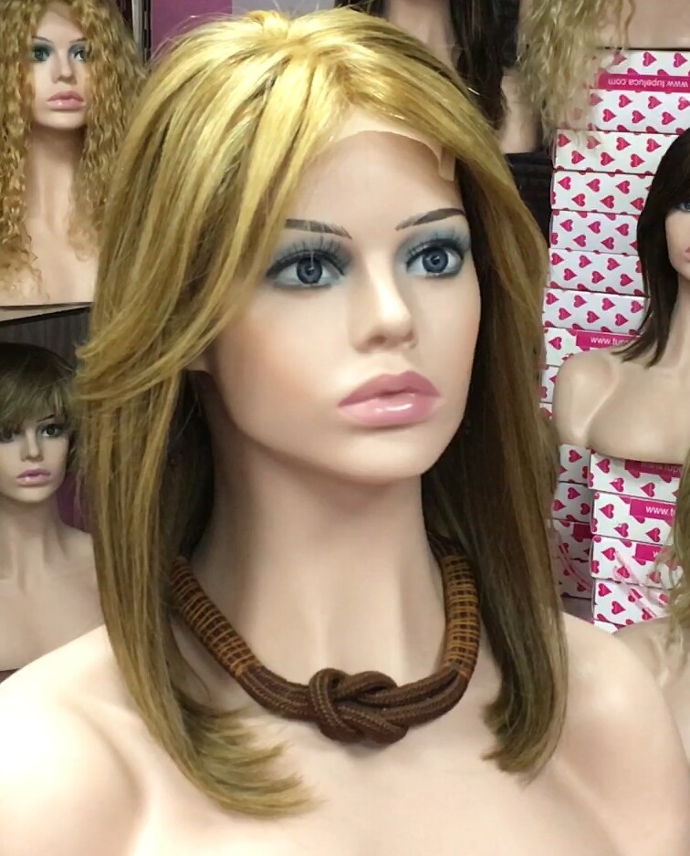 Peluca natural Melisa color 10H27-TOP de tul transparente efecto piel