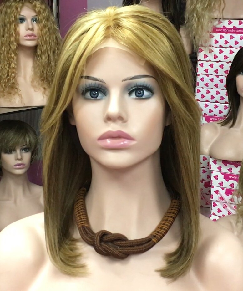 Peluca natural Melisa color 10H27-TOP de tul transparente efecto piel