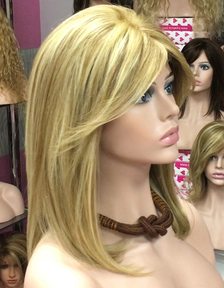 Peluca natural Melisa color 8h613-TOP de tul transparente efecto piel
