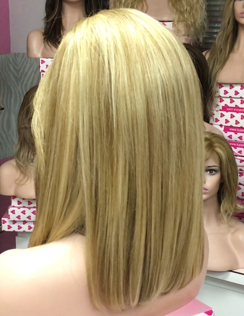 Peluca natural Melisa color 8h613-TOP de tul transparente efecto piel