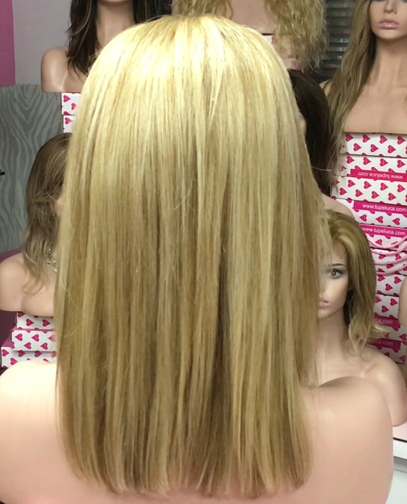 Peluca natural Melisa color 8h613-TOP de tul transparente efecto piel