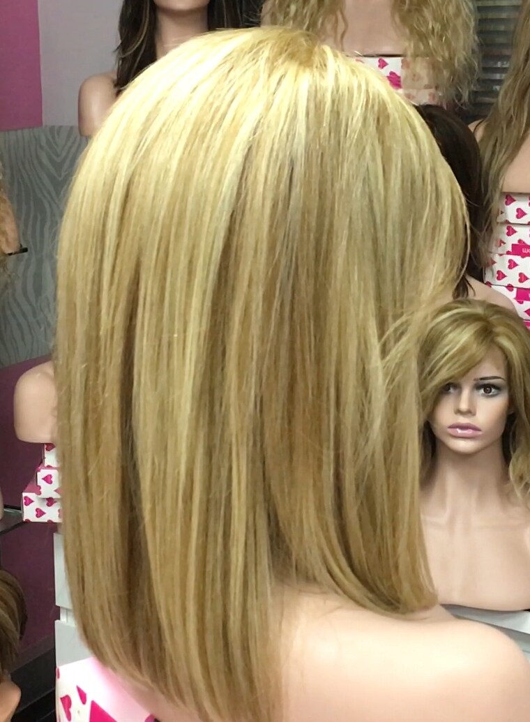 Peluca natural Melisa color 8h613-TOP de tul transparente efecto piel