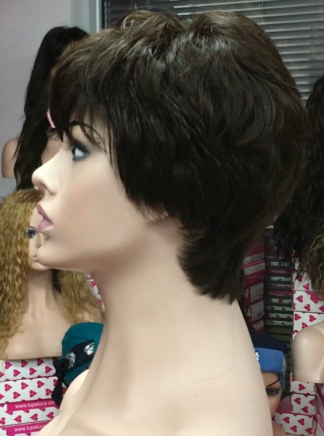 Peluca cabello natural MIA 1/2 confeccionada a maquina