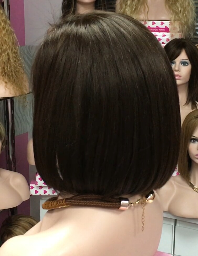 Peluca cabello natural modelo Miinauti color 4 Top Tul