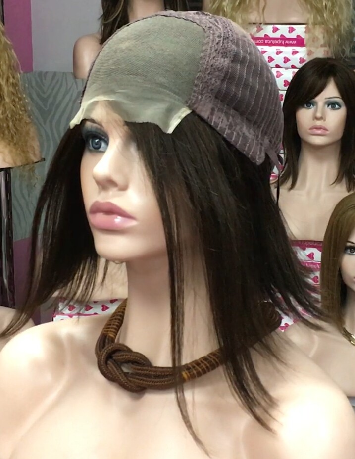 Peluca cabello natural modelo Miinauti color 4 Top Tul