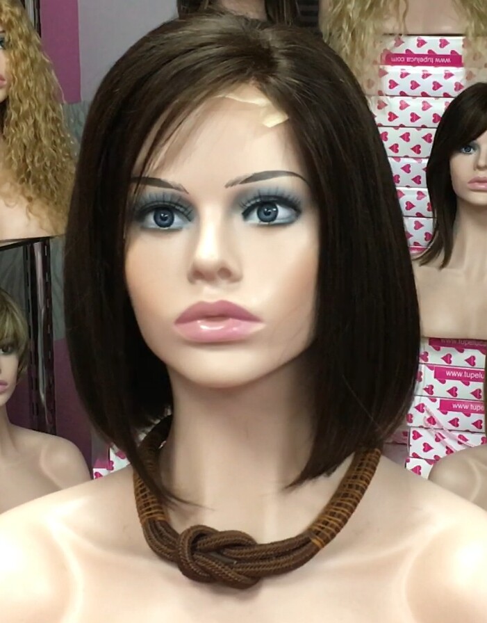 Peluca cabello natural modelo Miinauti color 4 Top Tul