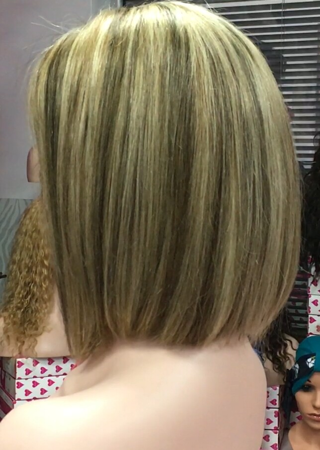 Peluca natural Minauti color 4h16h8h613 TOP de TUL transparente efecto piel