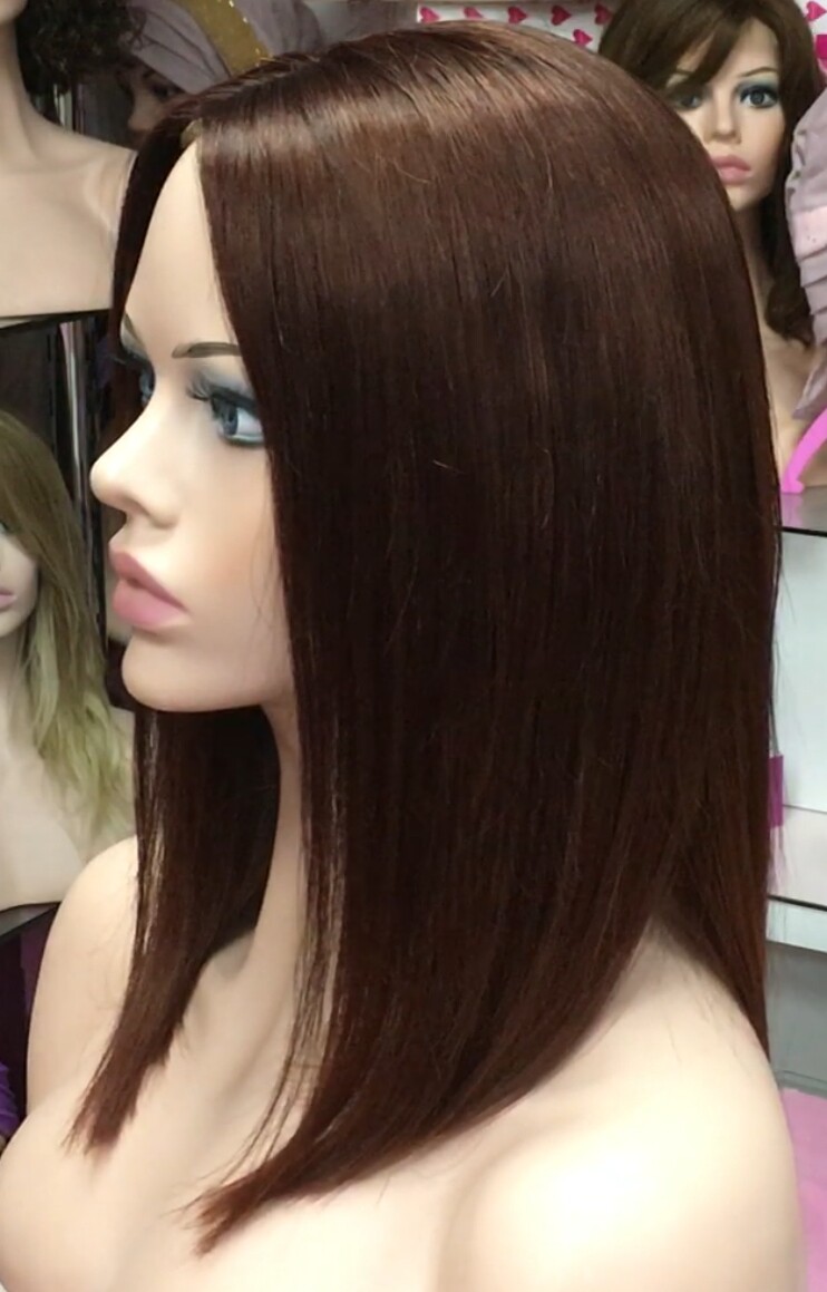 Peluca natural Melany color 6 CAOBA  tinte  TOP TUL