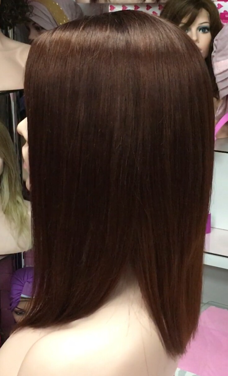 Peluca natural Melany color 6 CAOBA  tinte  TOP TUL