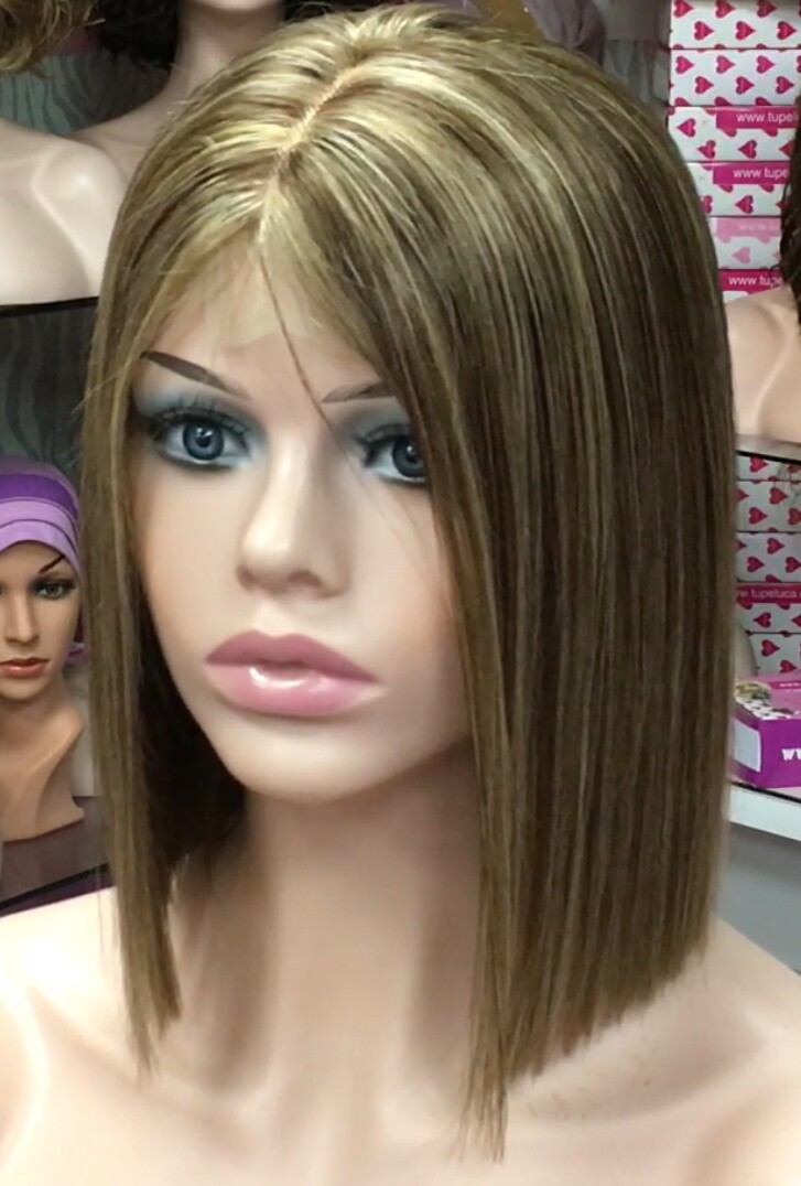 Peluca natural Minauti color 4h18 RAYA de TUL transperrente efecto piel