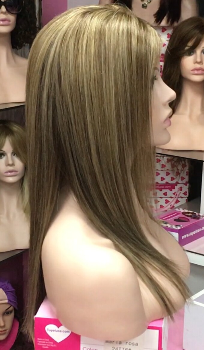 Peluca natural CLARA color 4H18 TOP de TUL transaprente efecto piel