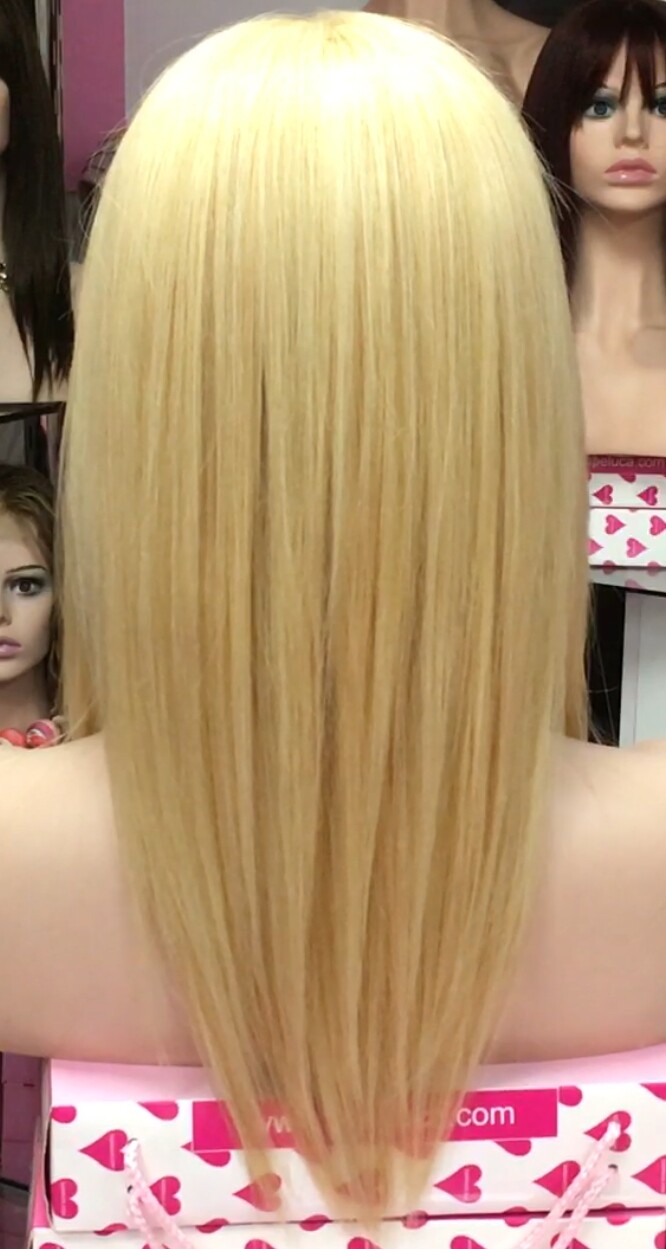 Peluca natural CLARA color 613h18h613 RAYA TUL transparente efecto piel
