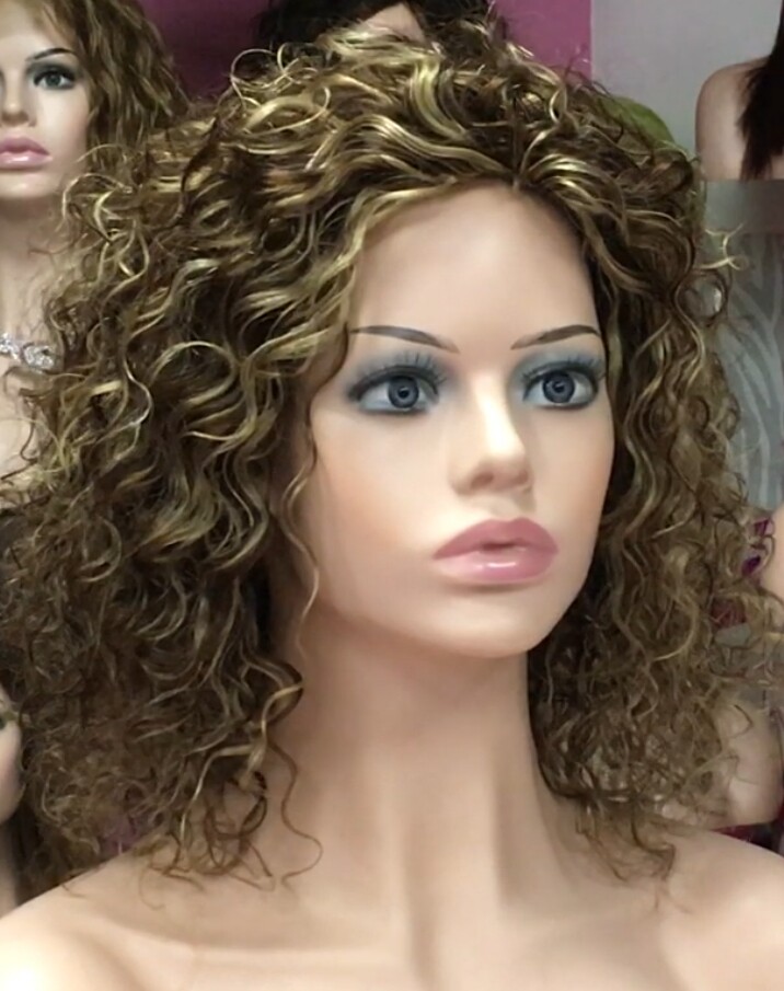 Peluca rizada natural NIRVANA color 4h16 confecc. maquina