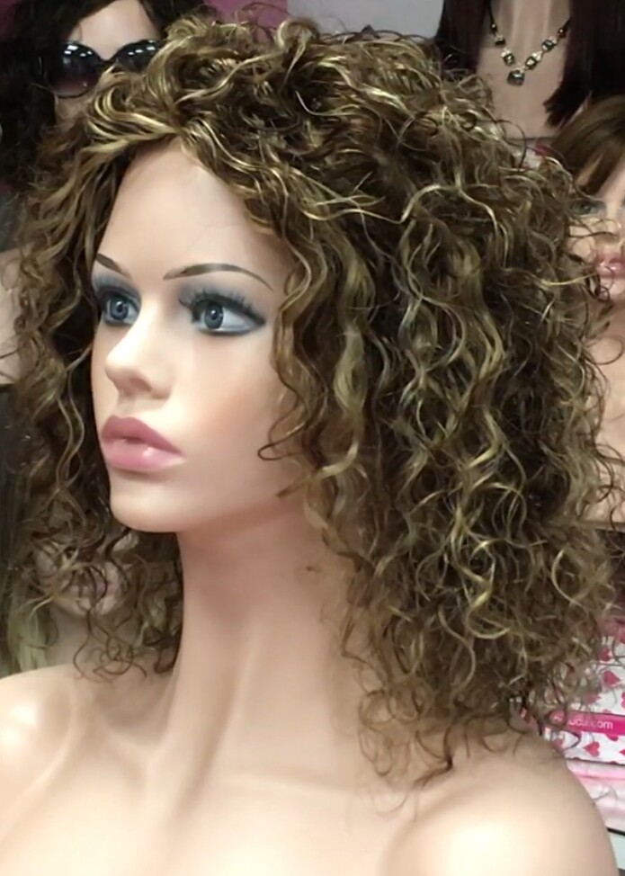 Peluca rizada natural NIRVANA color 4h16 confecc. maquina