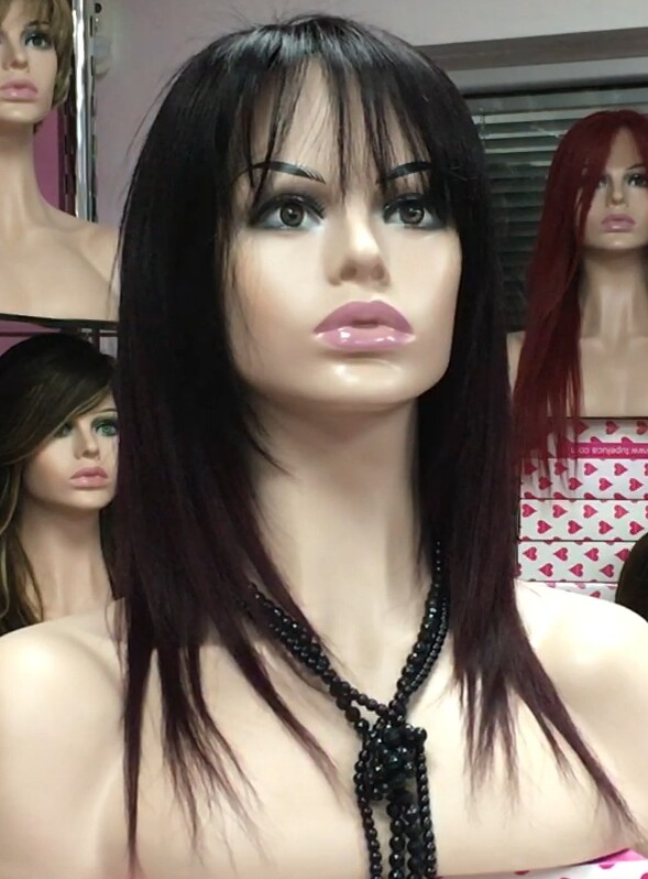 Peluca cabello natural Veronica FRONTAL de TUL color 4R4.22 tinte