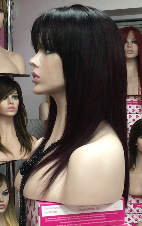 Peluca cabello natural Veronica FRONTAL de TUL color 4R4.22 tinte