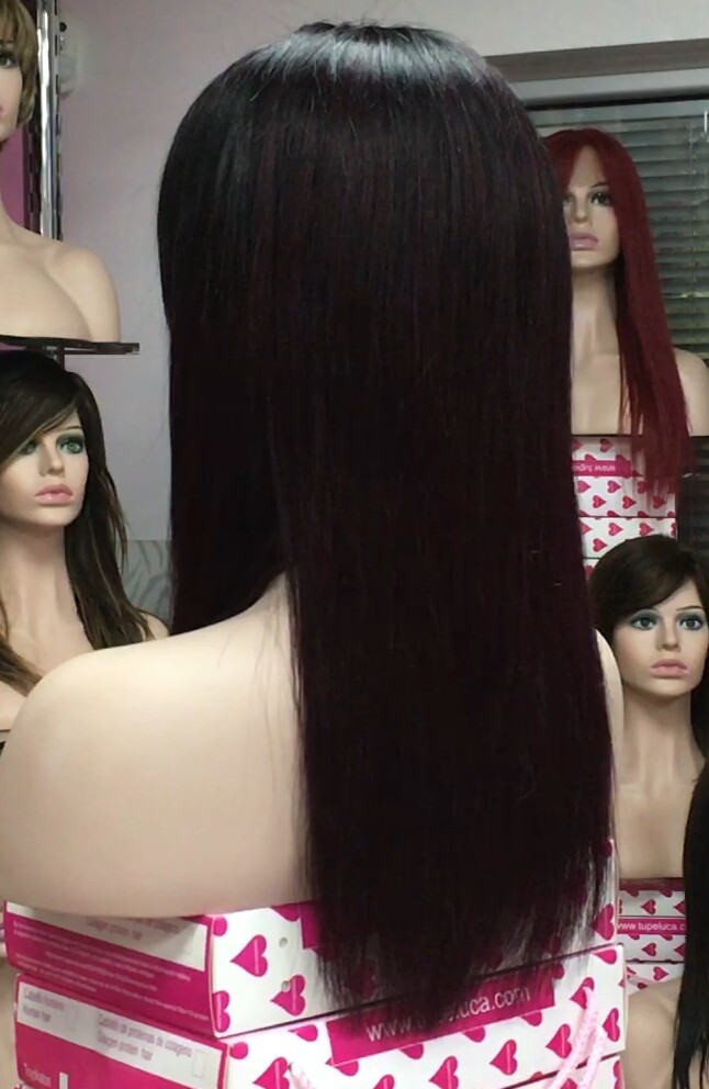 Peluca cabello natural Veronica FRONTAL de TUL color 4R4.22 tinte