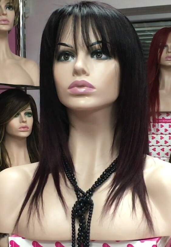 Peluca cabello natural Veronica FRONTAL de TUL color 4R4.22 tinte