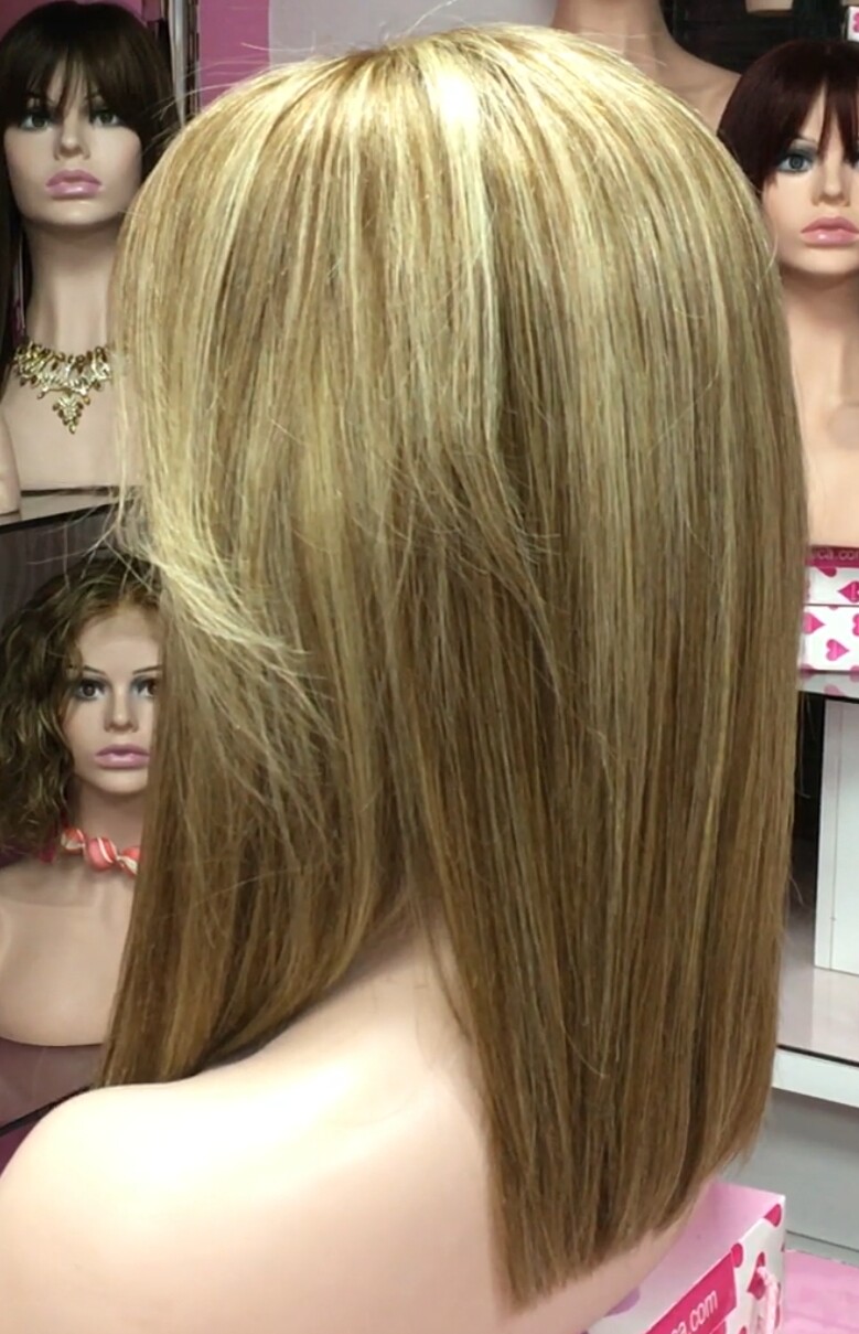 Peluca natural MELISA color 6h613 TOP TUL transparente efecto piel