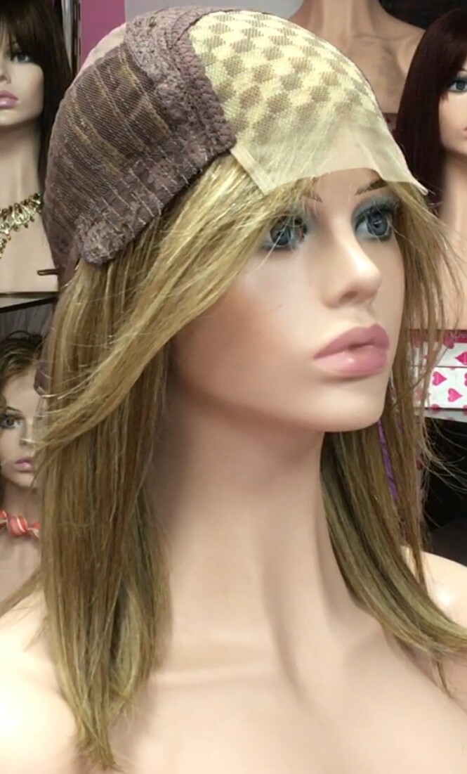 Peluca natural MELISA color 6h613 TOP TUL transparente efecto piel