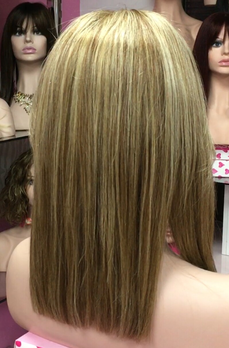 Peluca natural MELISA color 6h613 TOP TUL transparente efecto piel