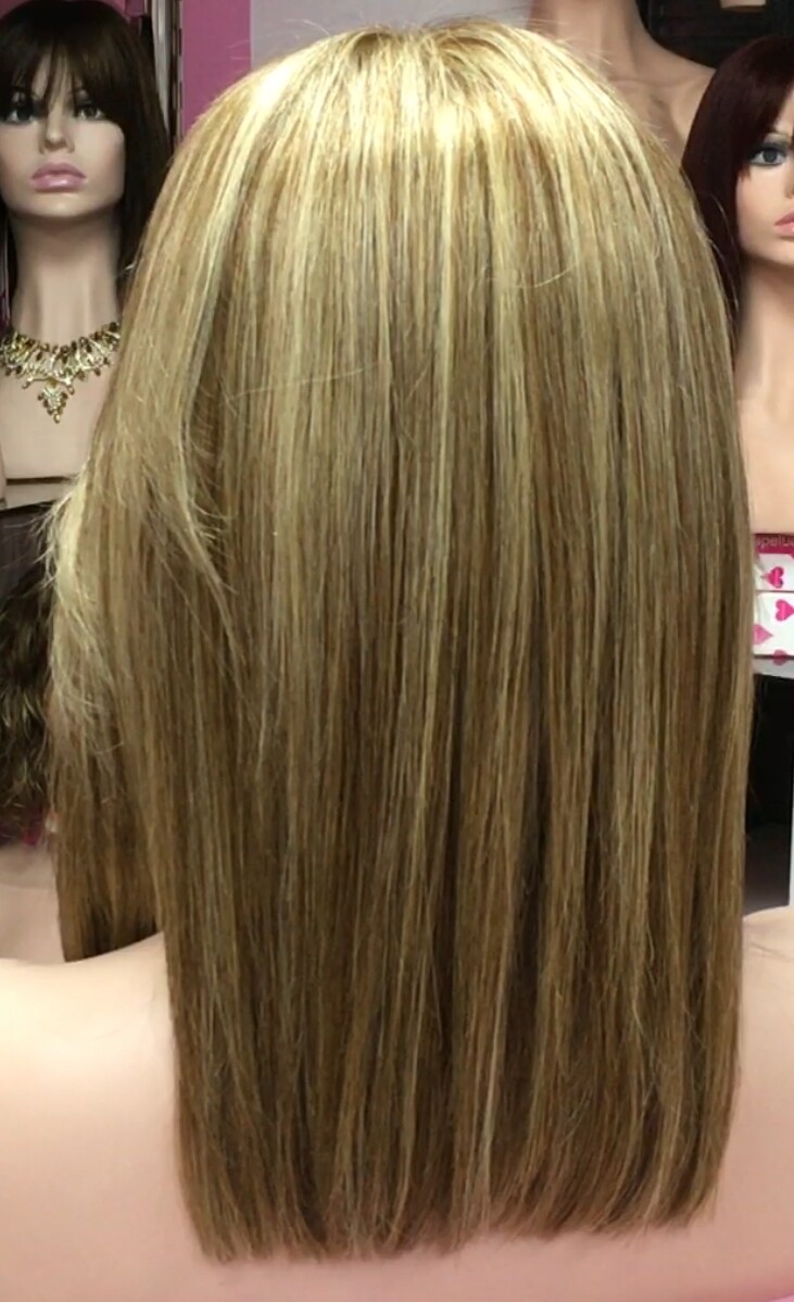 Peluca natural MELISA color 6h613 TOP TUL transparente efecto piel