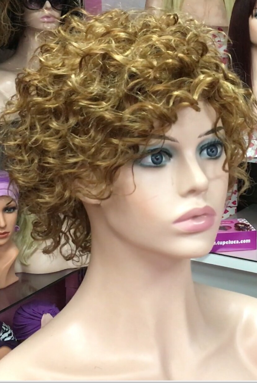 Peluca rizada natural LOLA 27 confecc. a MAQUINA
