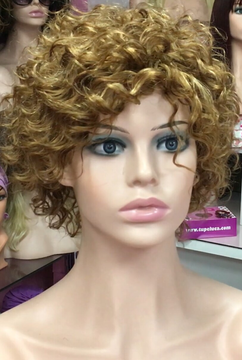 Peluca rizada natural LOLA 27 confecc. a MAQUINA