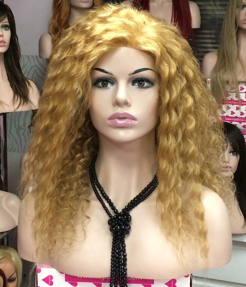 Peluca rizada natural ADELAIDE color 27 con TOP de TUL 40Cm