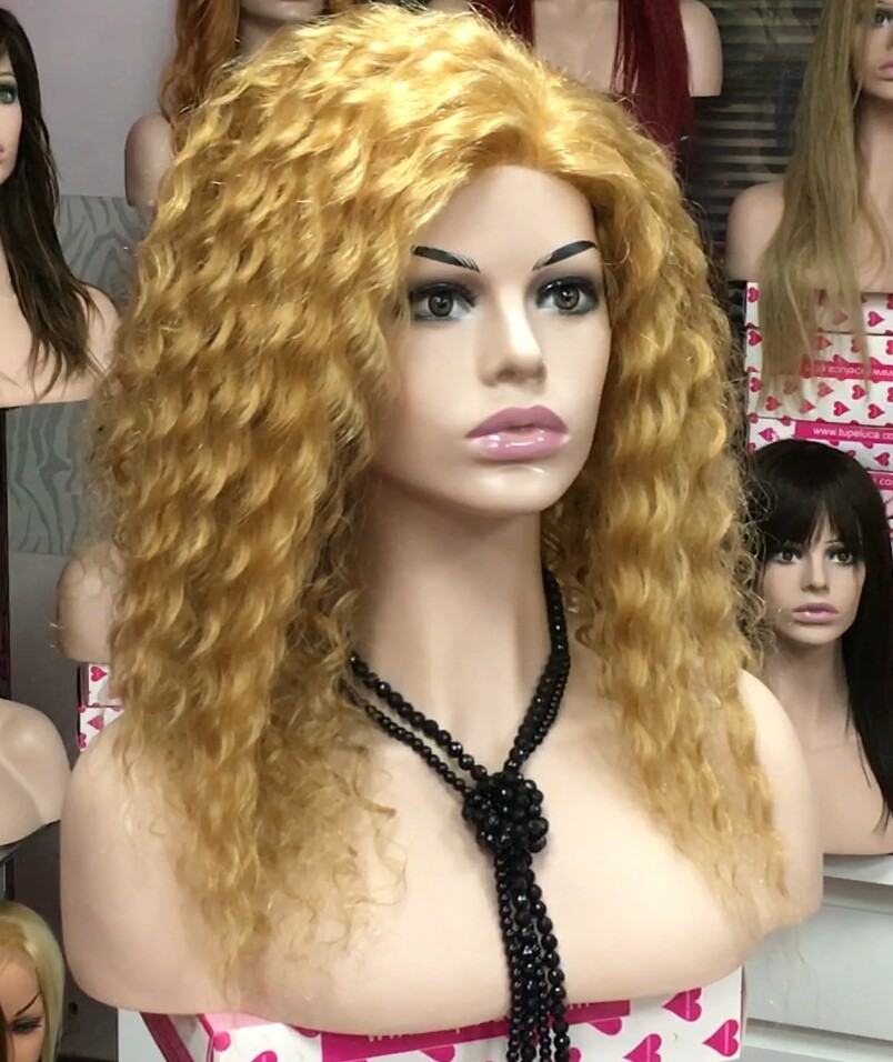 Peluca rizada natural ADELAIDE color 27 con TOP de TUL 40Cm