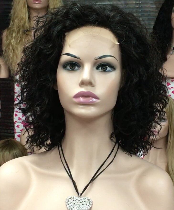 Peluca natural CANDELARIA color 1B FRONTAL de tul transparente