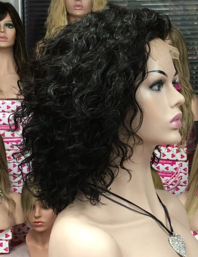 Peluca natural CANDELARIA color 1B FRONTAL de tul transparente