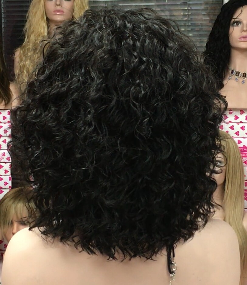 Peluca natural CANDELARIA color 1B FRONTAL de tul transparente