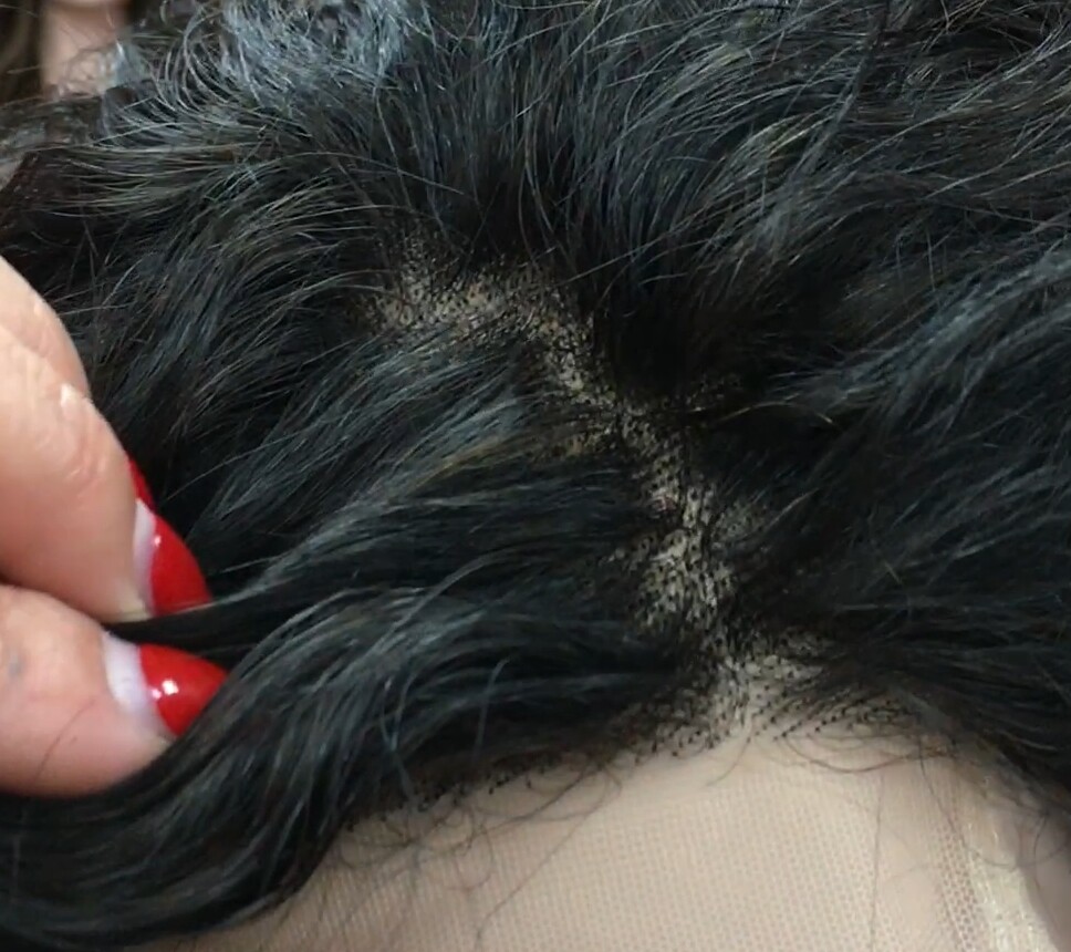 Peluca natural CANDELARIA color 1B FRONTAL de tul transparente