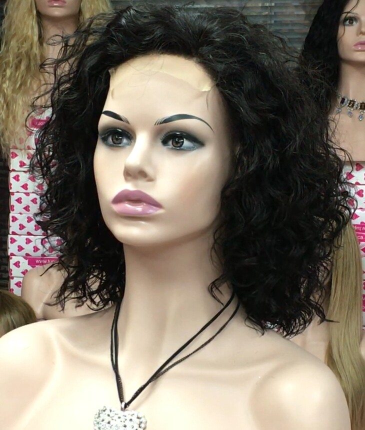 Peluca natural CANDELARIA color 1B FRONTAL de tul transparente