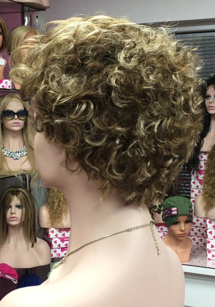 Peluca rizada cabello natural YESSI color 5h8H613