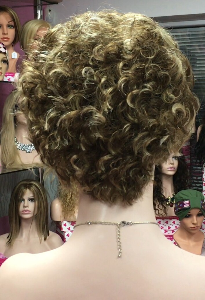 Peluca rizada cabello natural YESSI color 5h8H613