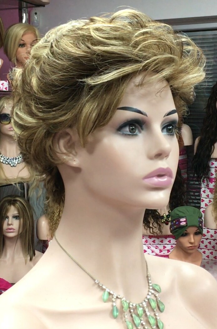 Peluca rizada cabello natural YESSI color 5h8H613