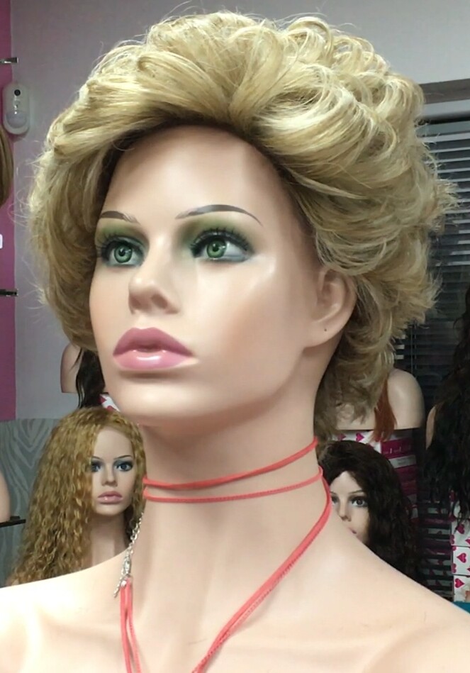 Peluca rizada natural YESSI color 18h613 plata