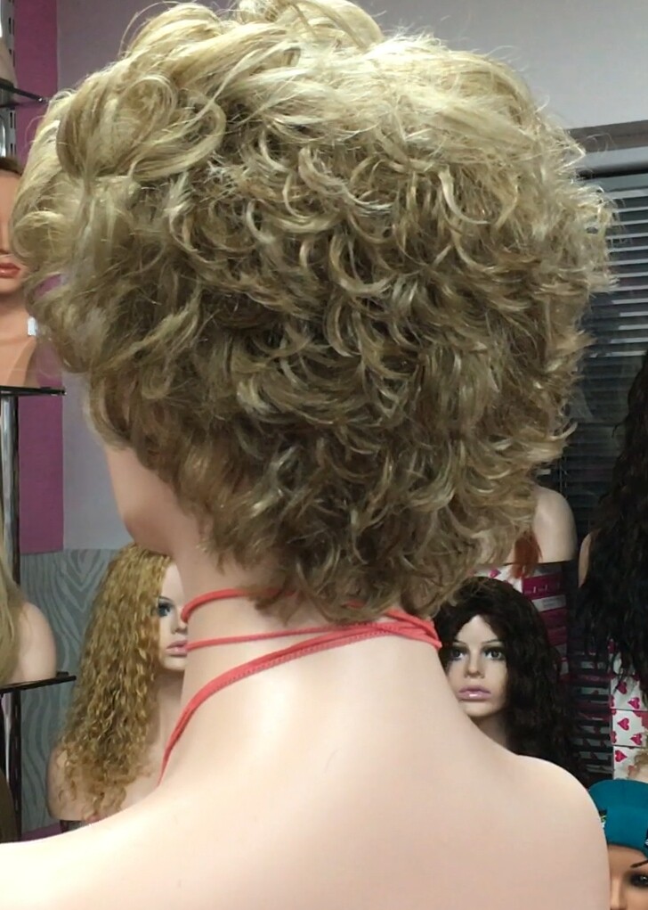 Peluca rizada natural YESSI color 18h613 plata