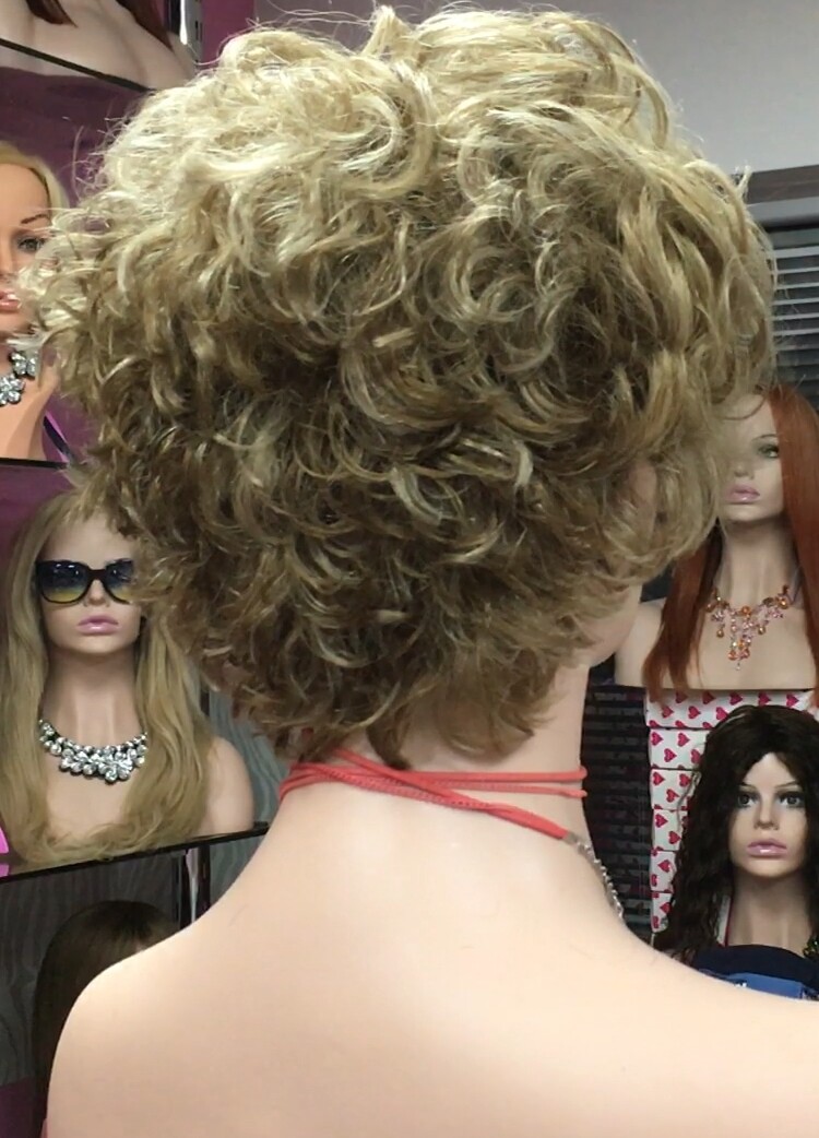 Peluca rizada natural YESSI color 18h613 plata