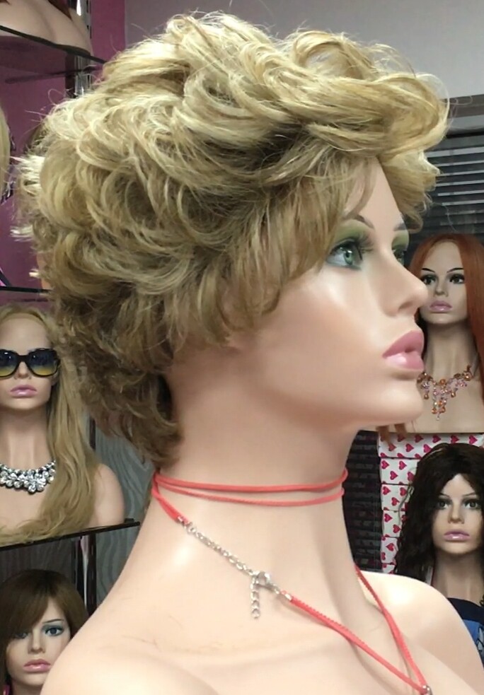 Peluca rizada natural YESSI color 18h613 plata