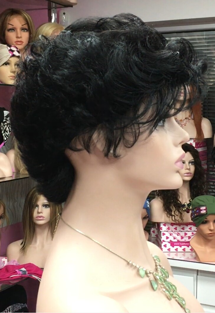 Peluca rizada cabello natural YESSI color 1