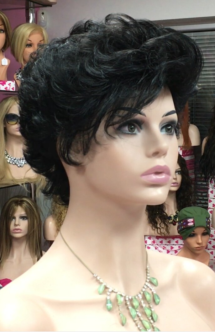 Peluca rizada cabello natural YESSI color 1