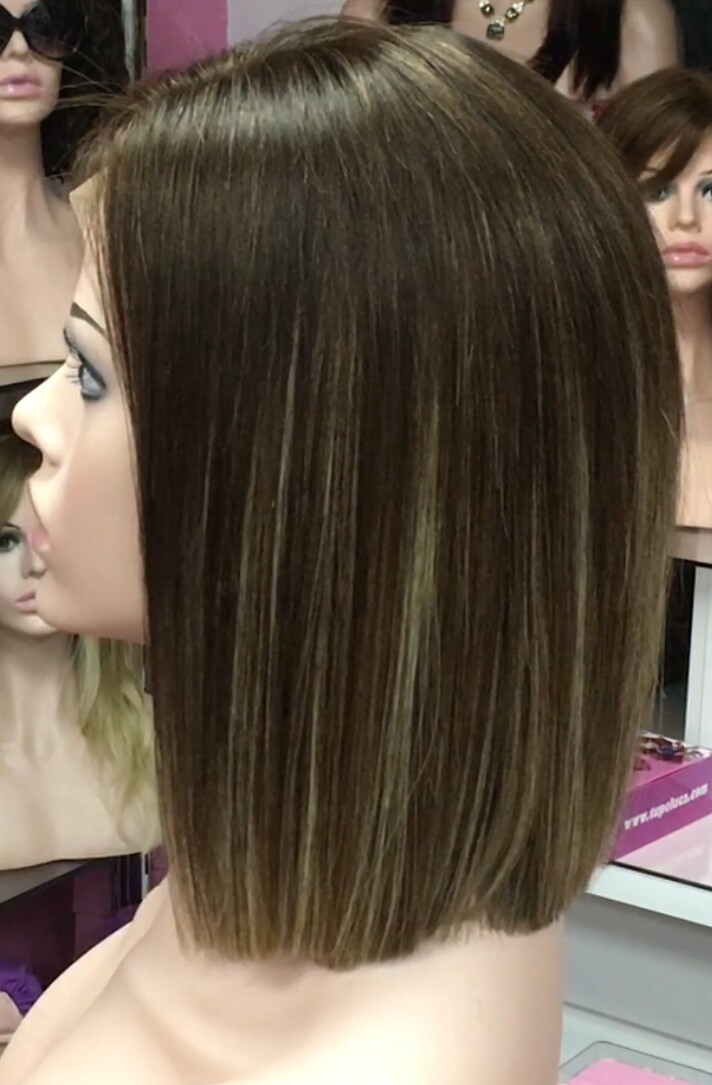 Peluca natural MINAUTI color 4R8h613 RAYA de TUL