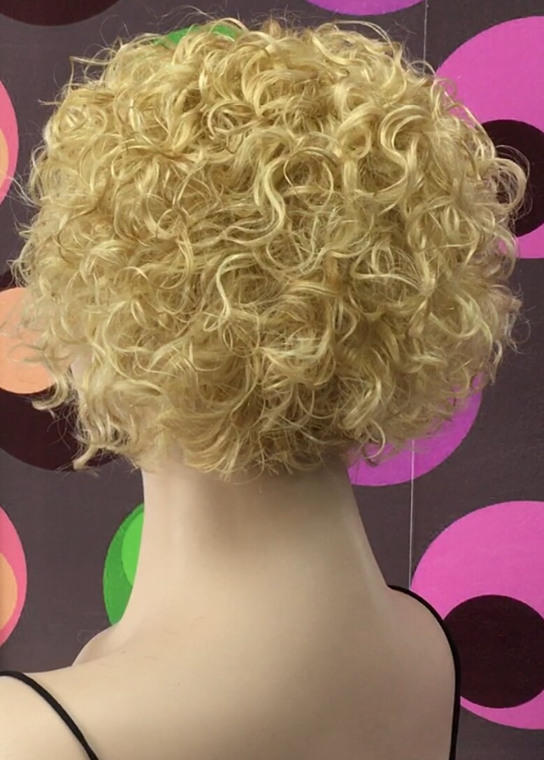 Peluca rizada natural CINTA color 16h613 maquina