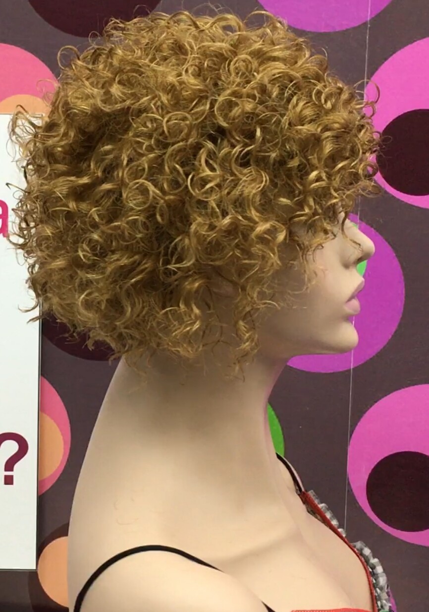 Peluca rizada natural CINTA color 27 maquina